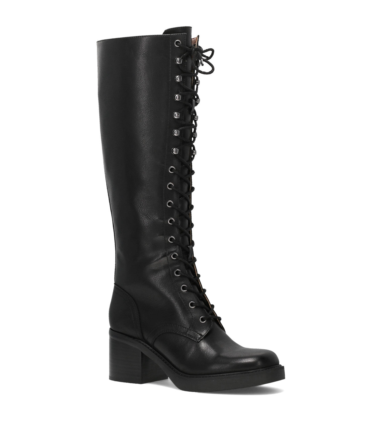 Fynn Knee High Lace Up - Black (FO10506)