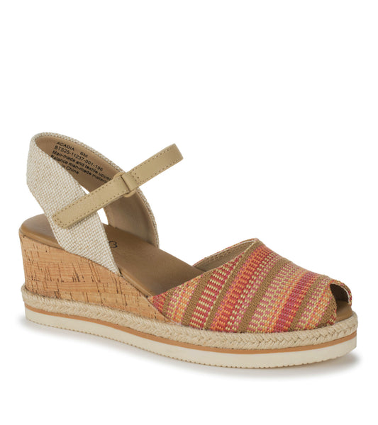 Acadia Peep Toe Wedge Sandal - Coral Multi (BT31127)