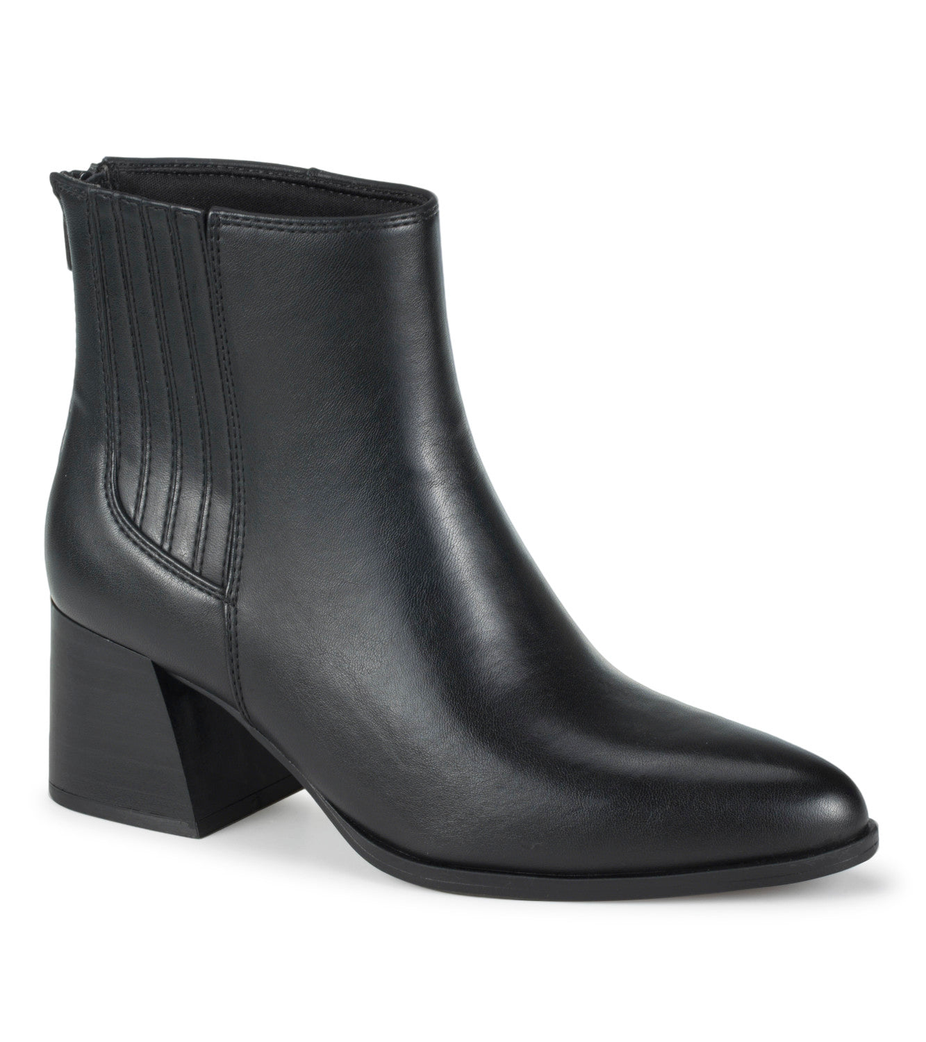 Biana Block Heel Bootie - Black Smooth (BT32095)