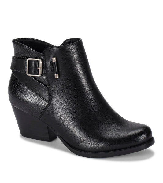 Reggie Block Heel Bootie - Black Snake (BT28299)