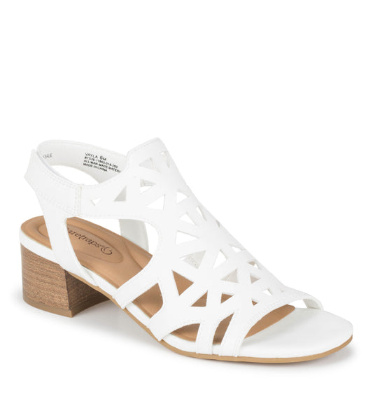 Vayla Block Heel Sandal - White (BT31778)