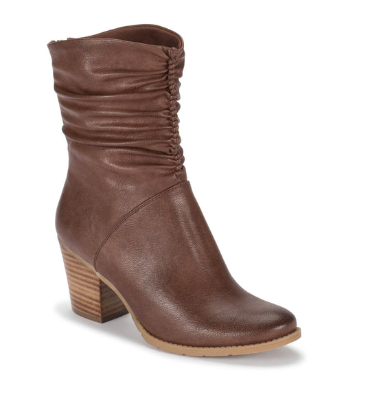 Leslie Block Heel Slouch Boot - Brush Brown (BT28401)