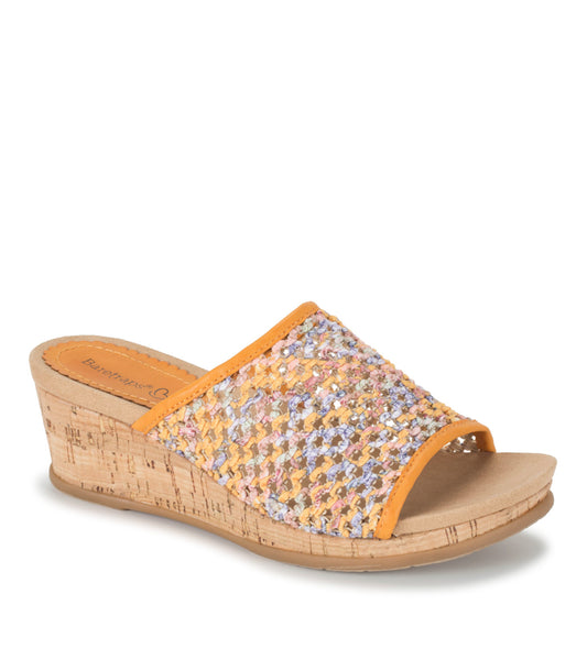 Flossey Wedge Slide Sandal - Sun Multi Floral (BT29747)