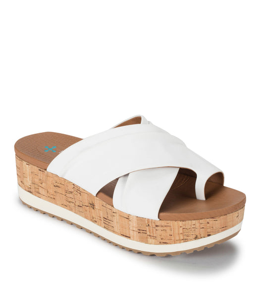 Holly Platform Wedge Sandal - White (BT28671)