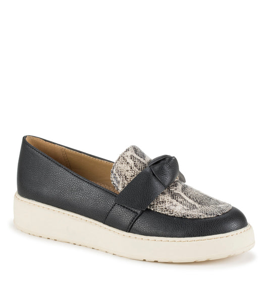 Ferdana Moc Toe Slip On - Black Snake (BT31466)