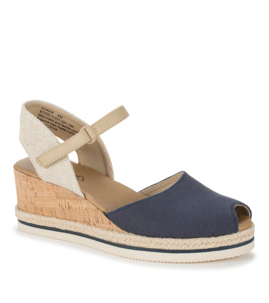 Acadia Peep Toe Wedge Sandal - Navy Blue (BT31118)