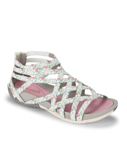 Samina Sandal - White Multi Flower (BT29072)