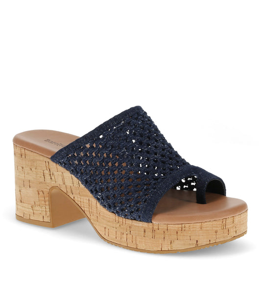 Michaela Block Heel Sandal - Dark Denim (BT30344)