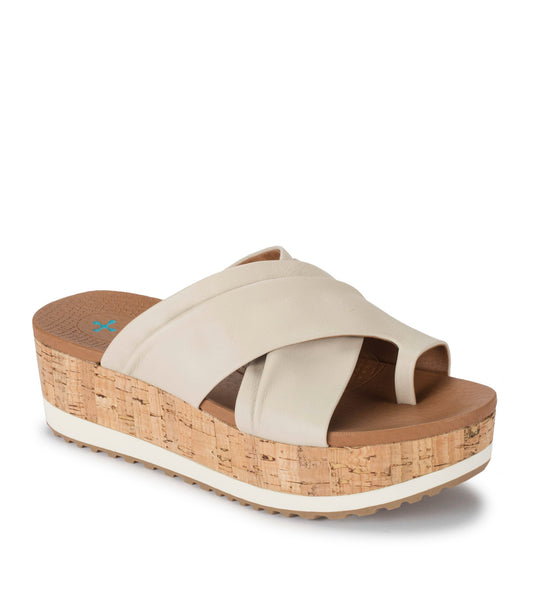 Holly Platform Wedge Sandal - Stone (BT28988)