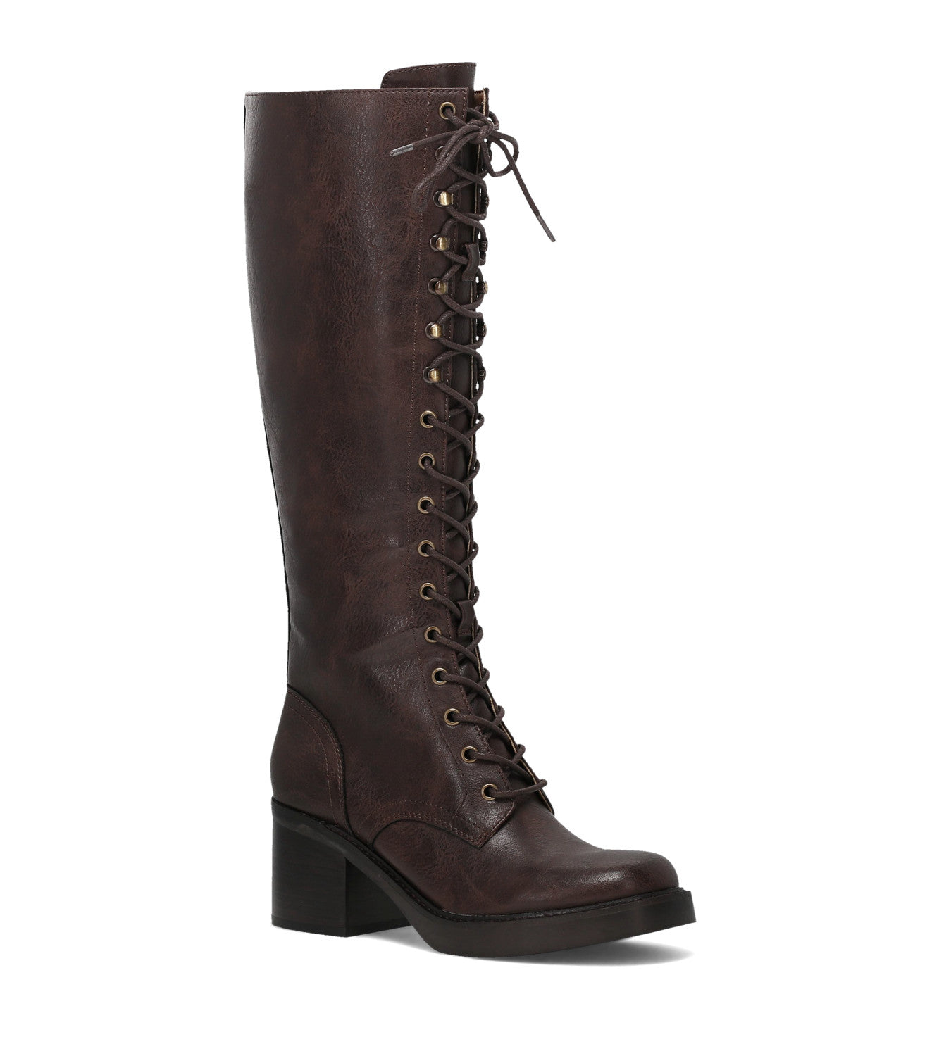 Fynn Knee High Lace Up - Dark Brown (FO10603)