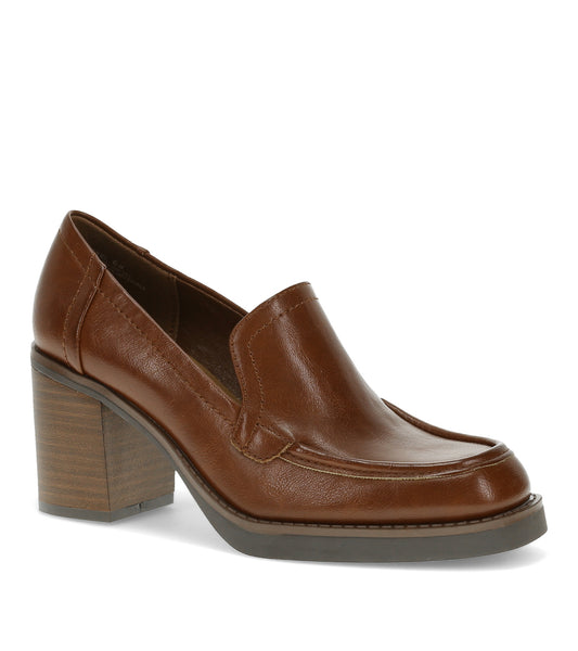 Gretel Block Heel Loafer - Mahogany (BT30953)