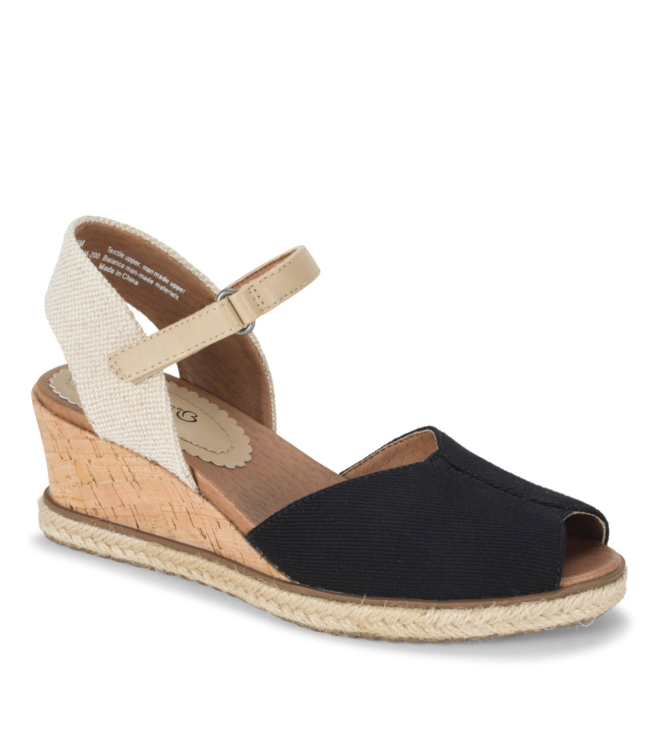 Odetta Espadrille Wedge Sandal - Black Canvas (BT29593)