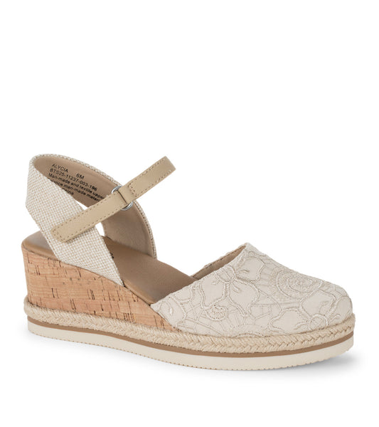 Alycia Closed Toe Wedge Sandal - Cream (BT31184)