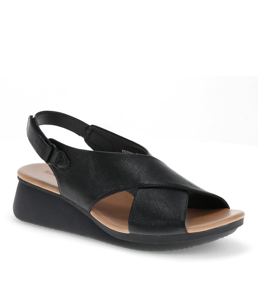 Victoria Wedge Sandal - Black (BT30488)