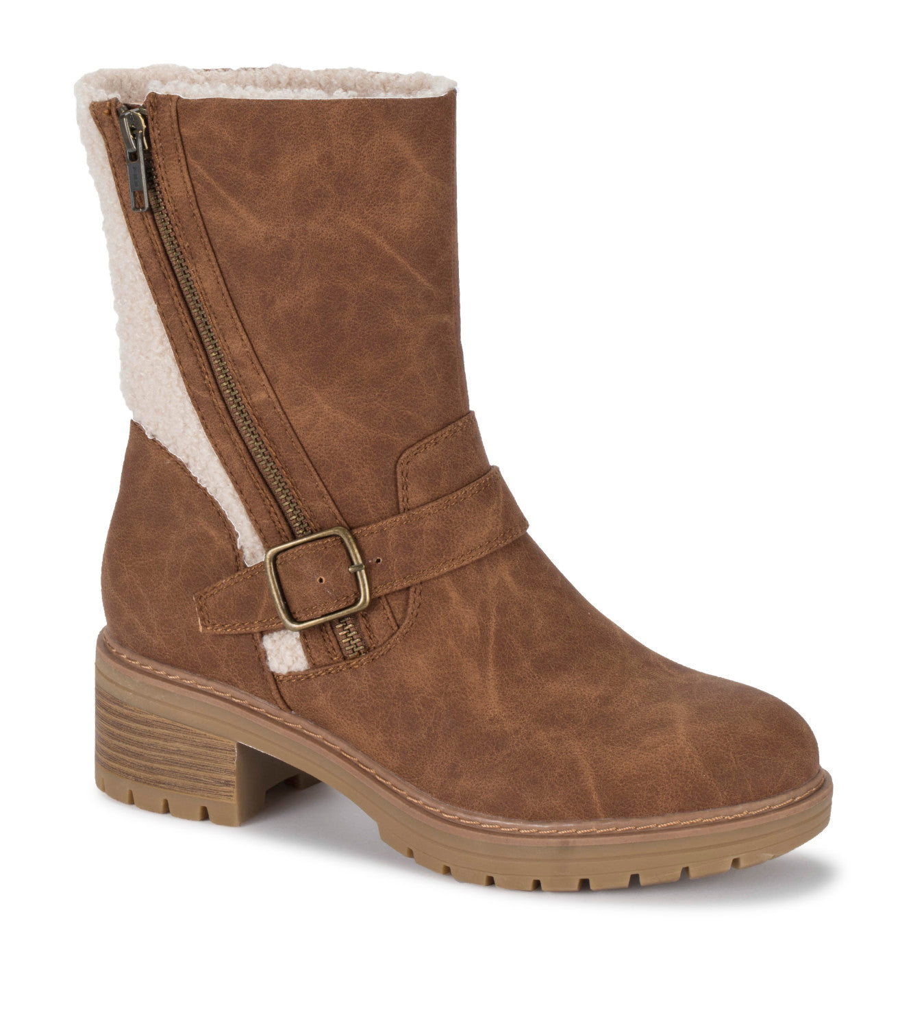 Alary Mid Calf Boot - Brown Shearling (BT28371)