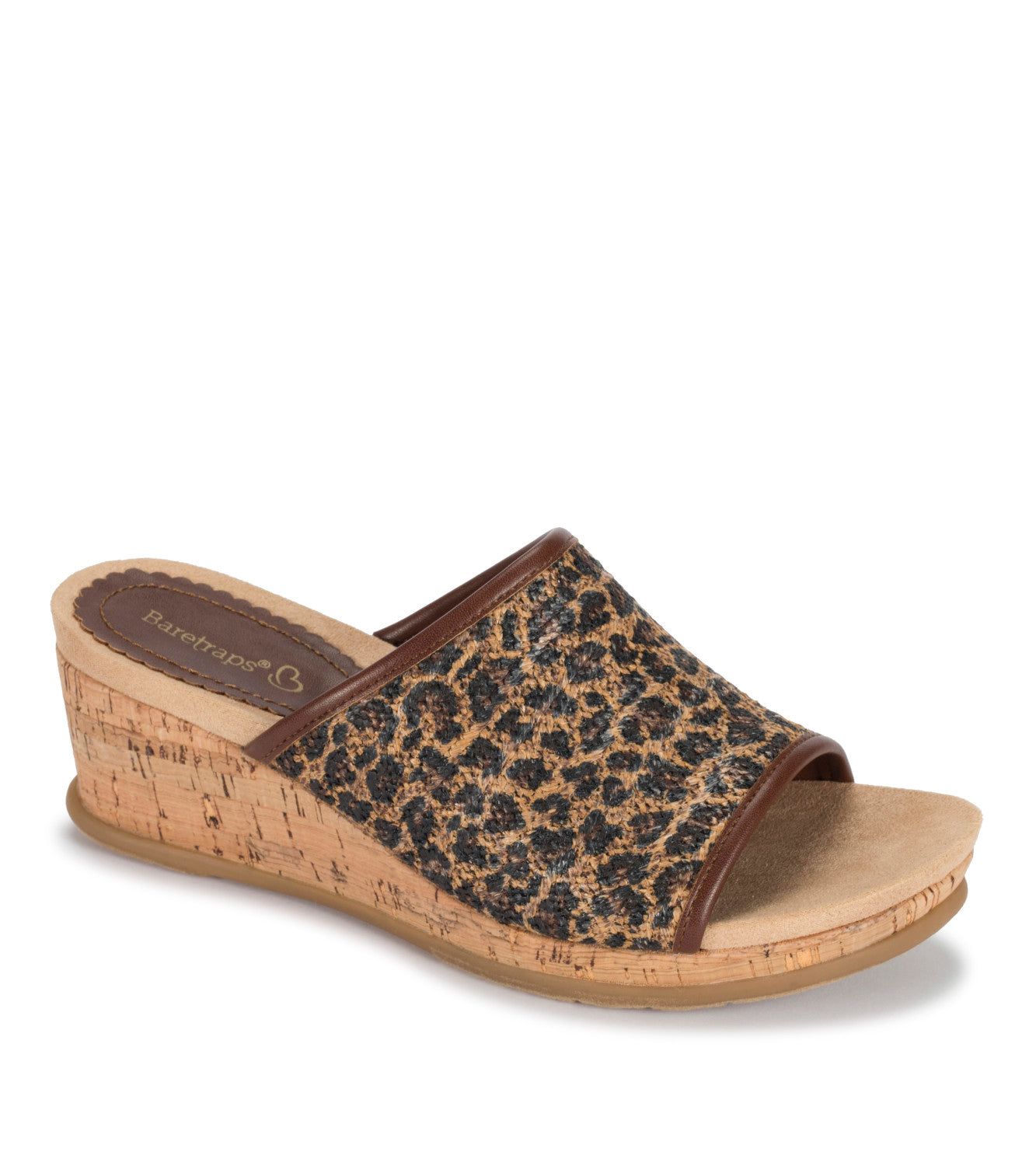 Flossey Wedge Slide Sandal - Brown Multi Leopard (BT28986)