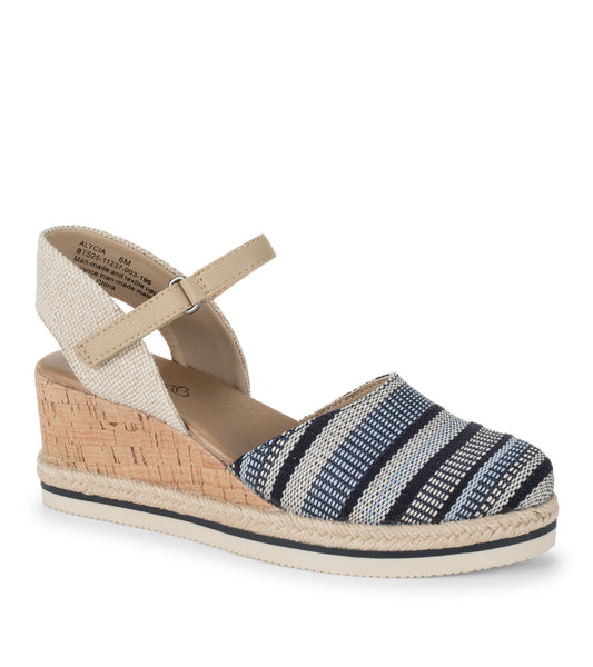 Alycia Closed Toe Wedge Sandal - Navy Multi (BT31257)