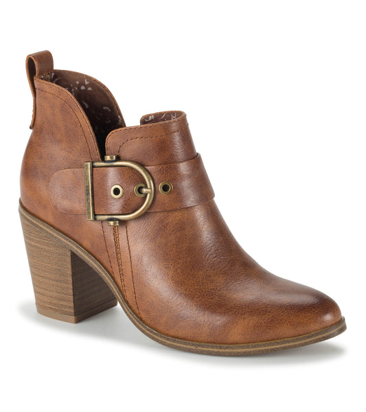 Karina Block Heel Ankle Bootie - Brown (BT30028)