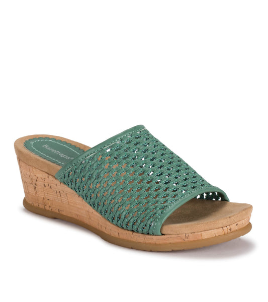 Flossey Wedge Slide Sandal - Turquoise (BT27958)