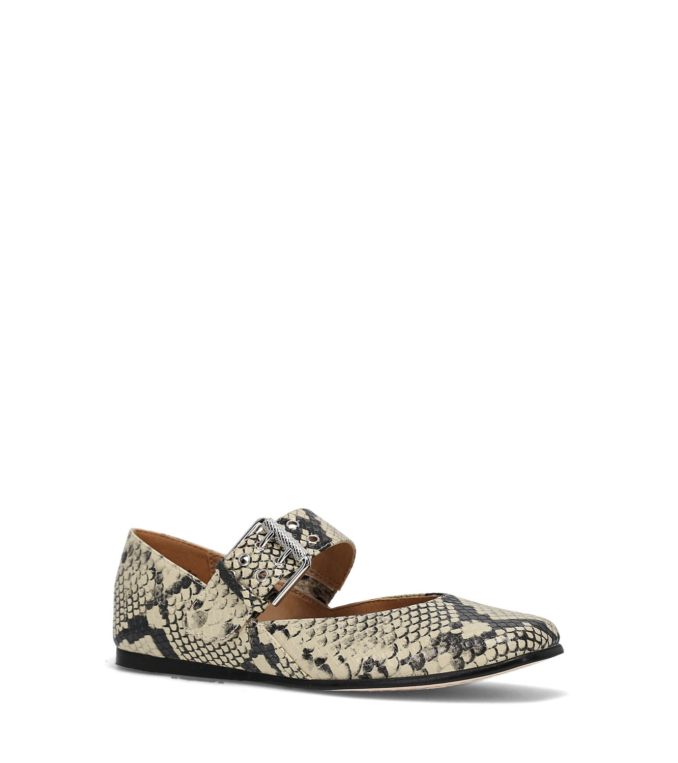 Elvie Double Prong Mary Jane - Snake Emboss (FO10434)