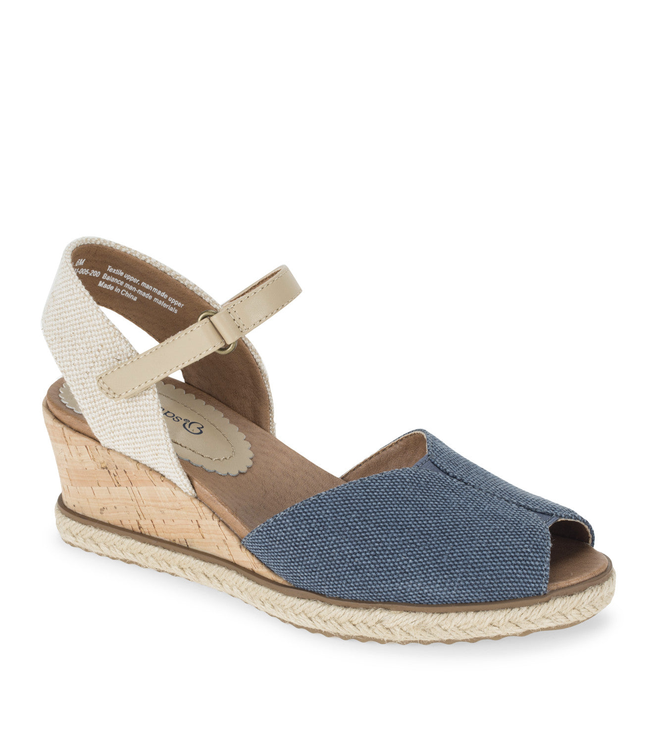 Odetta Espadrille Wedge Sandal - Navy Blue Canvas (BT29676)