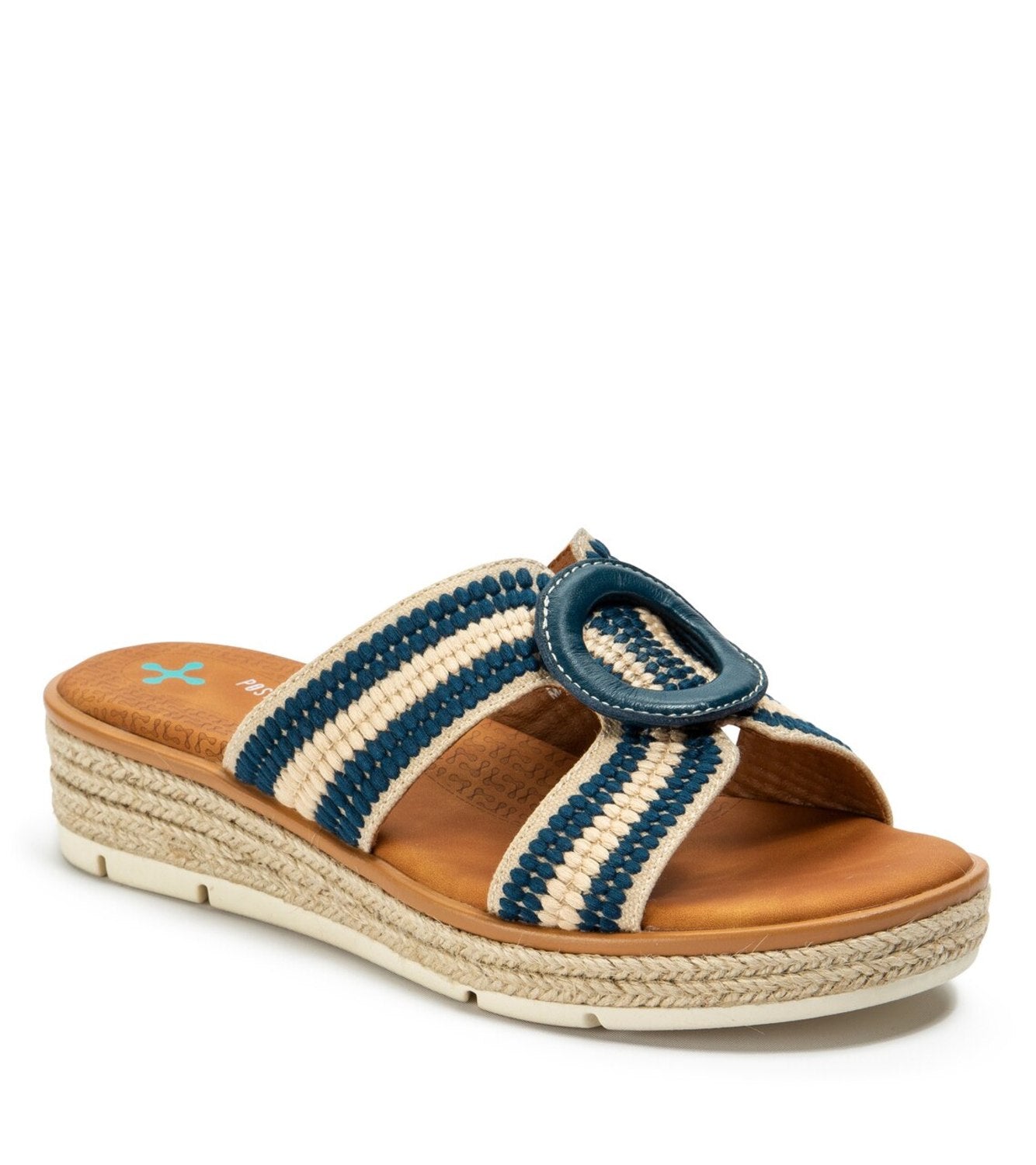 Bliss Espadrille Slide Sandal - Navy/Cream (BT27305)