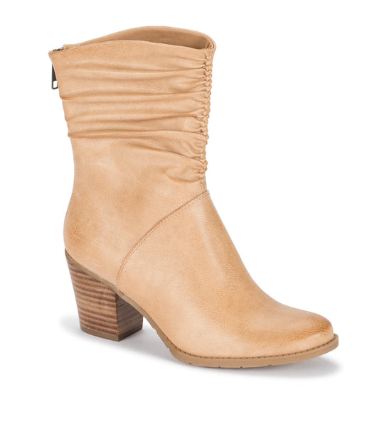 Leslie Block Heel Slouch Boot - Sand (BT28400)