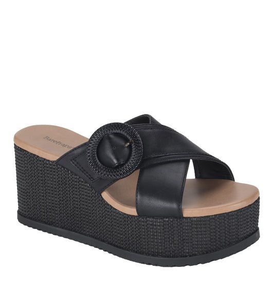 Sydney Wedge Sandal - Black (BT30428)