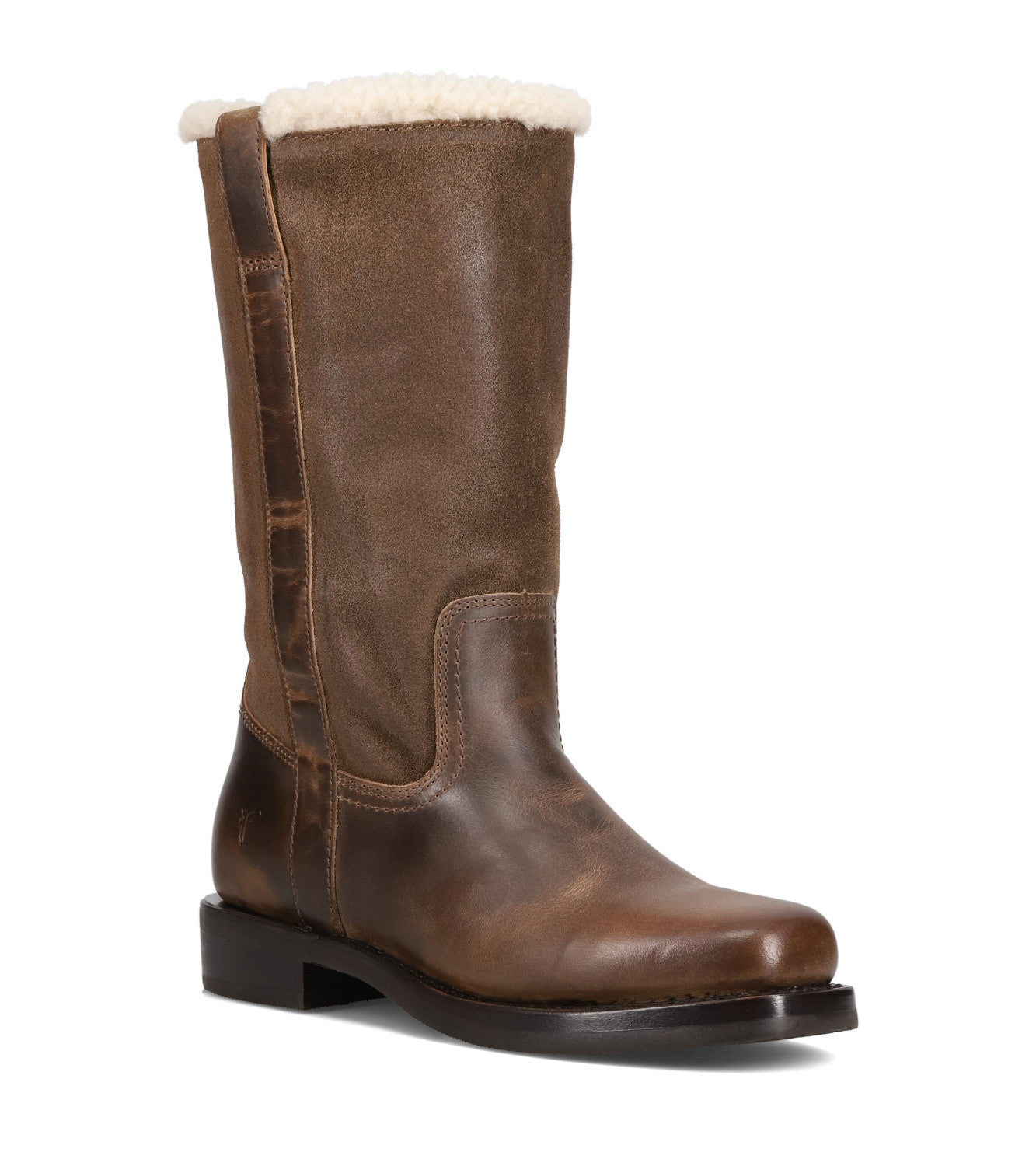 Campus Low Heel Mid Shearling Boot - Dark Taupe (FR42111-DTAU)