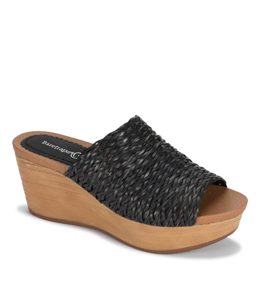 Macauley Wedge Slide Sandal - Black (BT29026)