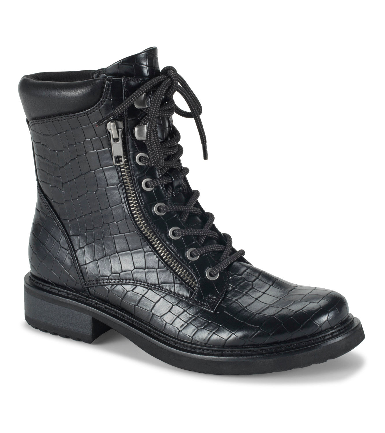 Holden Lace Up Bootie - Black Croco (BT30245)