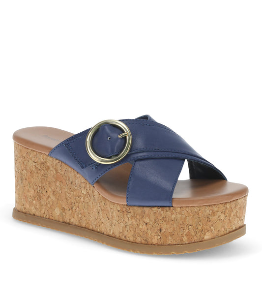 Sydney Wedge Sandal - Navy (BT30528)