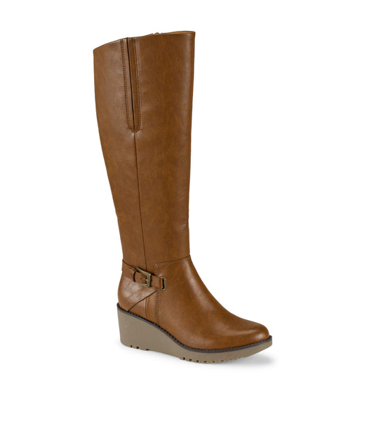 Winifred Tall Wedge Boot - Cognac (BT31038)